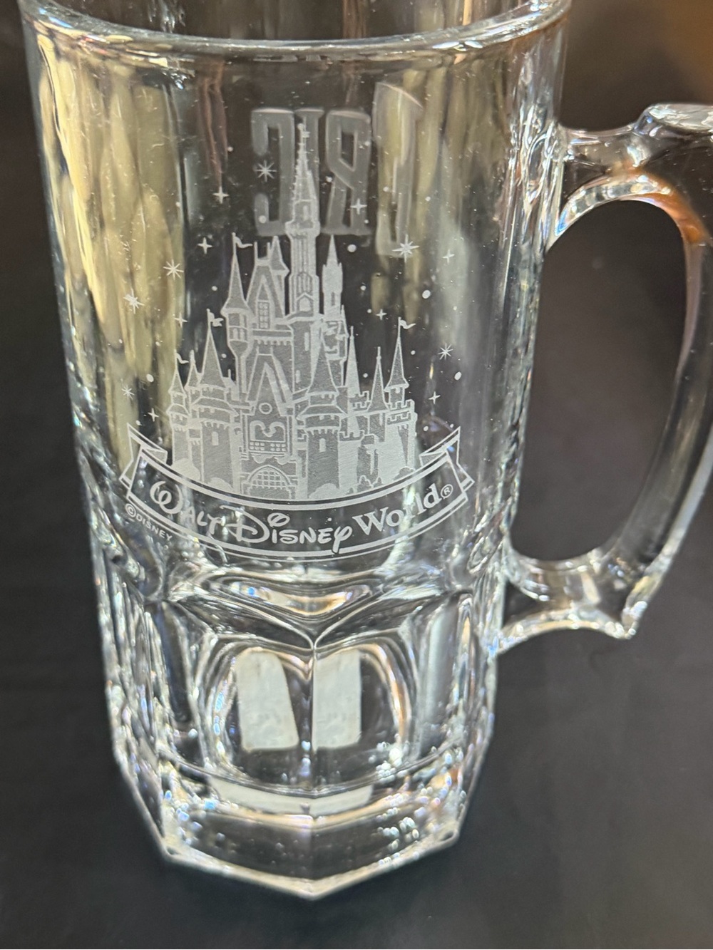 Disney Clear Etched Castle Glass Mug